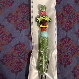 Sparkling Green Palm Tree Pen